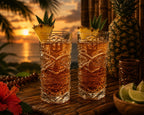 Tall angry tiki glasses, set of 2