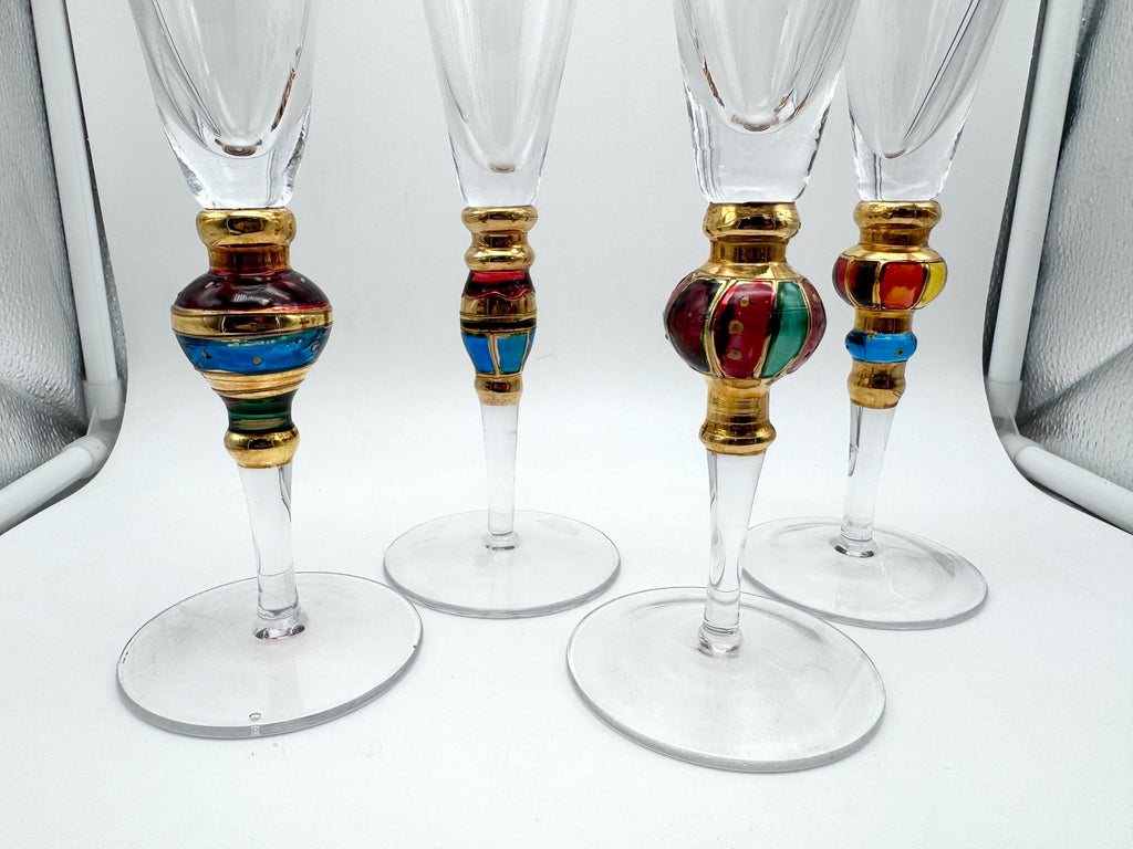 Vintage Artland Splendor jeweled champagne flutes - image 2