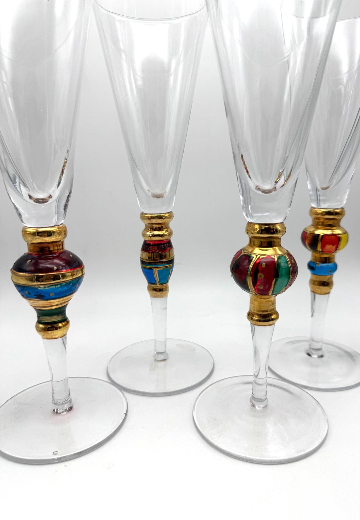 Vintage Artland Splendor jeweled champagne flutes - image 4