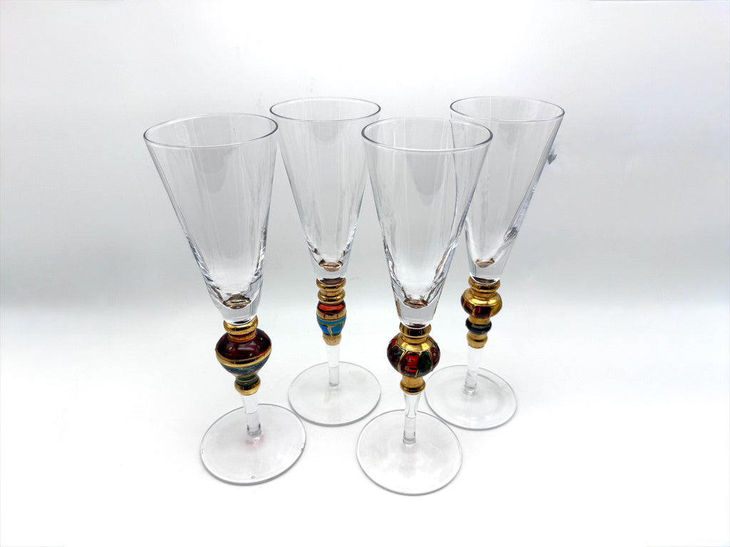 Vintage Artland Splendor jeweled champagne flutes - image 5