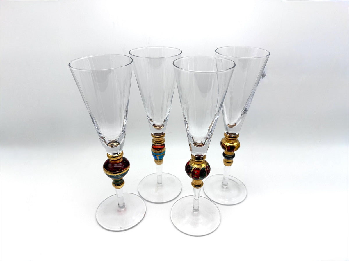 Vintage Artland Splendor jeweled champagne flutes - image 5