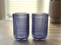 Tall blue textured cooler glasses, set of two