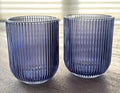 Blue textured rocks glasses, set of two