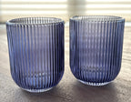 Blue textured rocks glasses, set of two