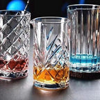 Botanical cocktail mixing glass detail