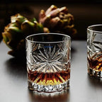 Botanical sunray double old fashioned glasses, set of two