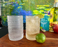 Clear beaded highball glasses, set of 2