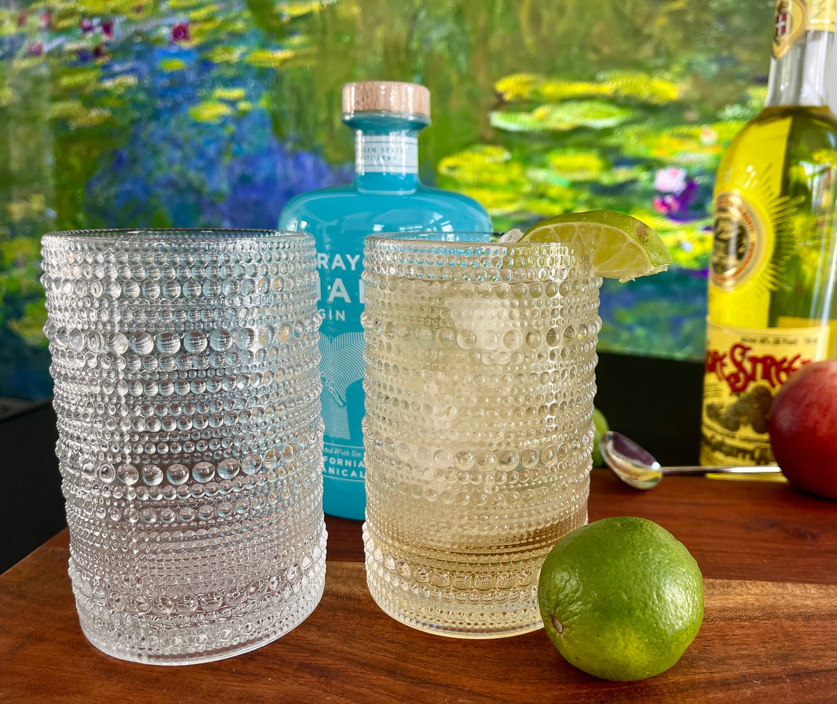Clear beaded highball glass