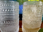 Clear beaded highball glass detail