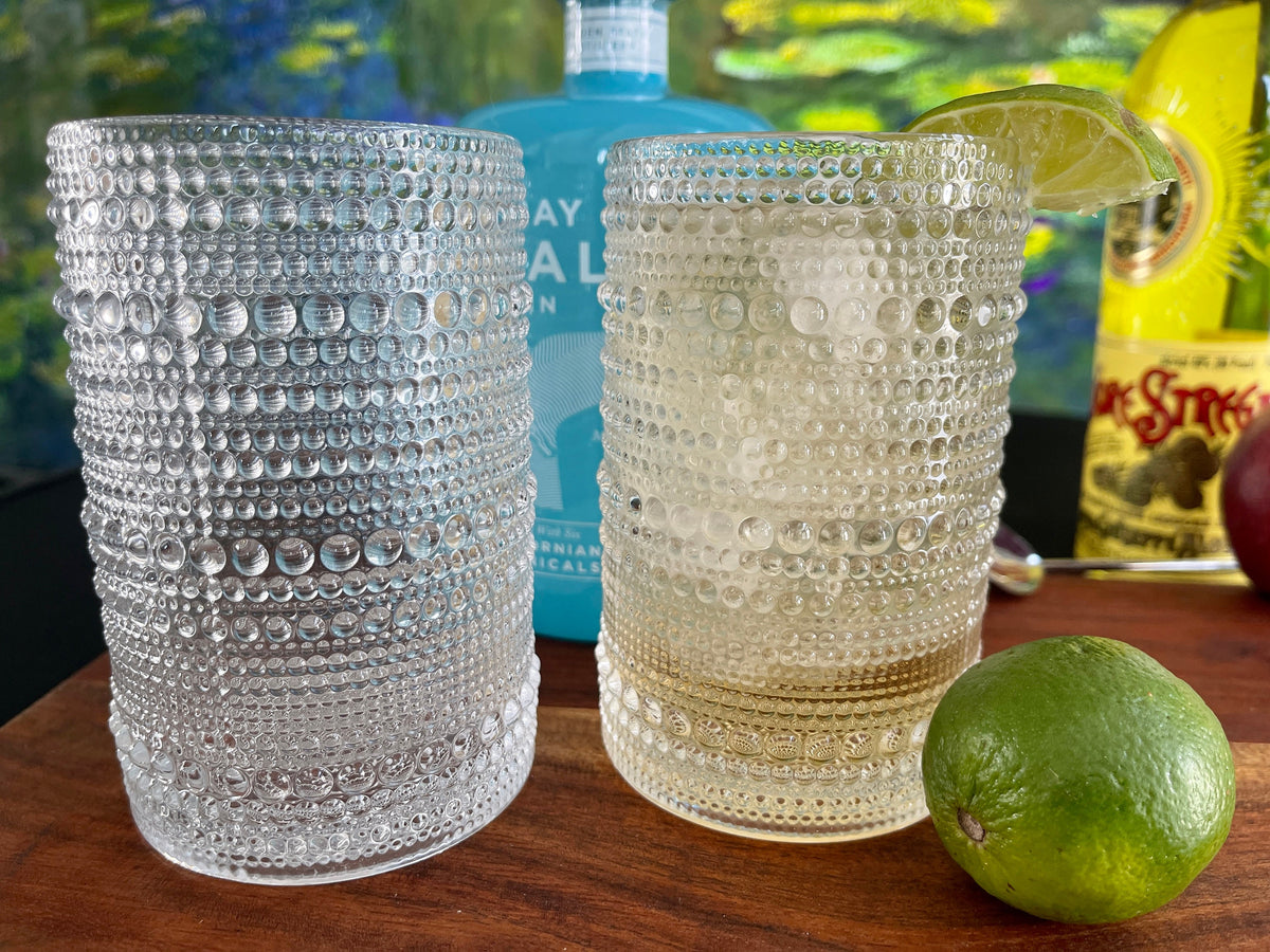 Clear beaded highball glasses profile