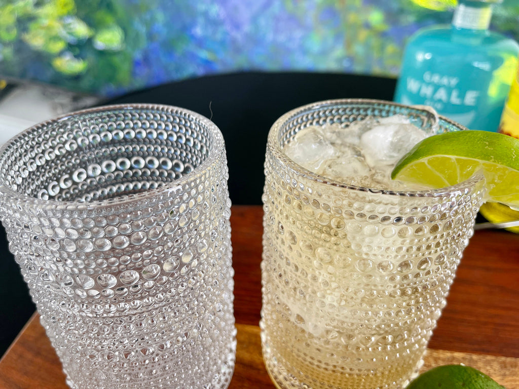 Clear beaded highball glass base