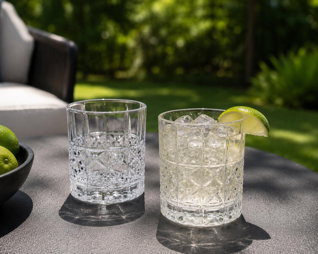 Classic Faceted Rocks Glasses, Set of 2 | 11 oz — photo 2