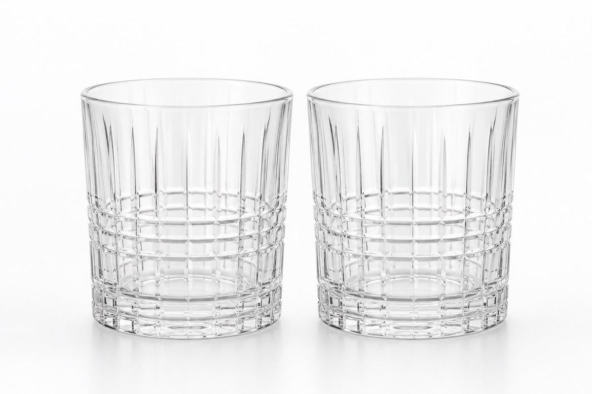 Geometric Cut-Design Rocks Glasses, Set of 2 | 11 oz — photo 2