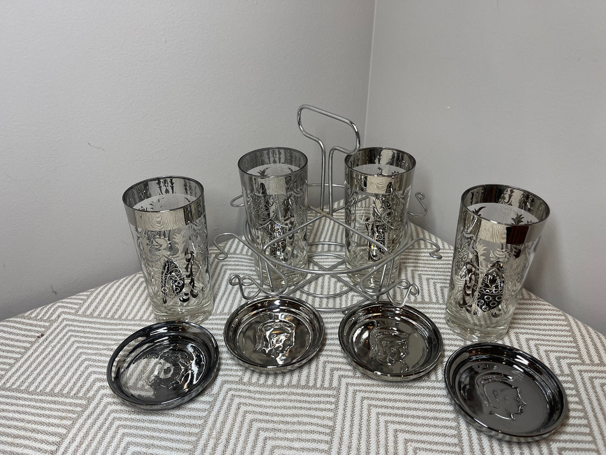 Vintage 1960s Kimiko Guardian Gladiator Barware Set, 9 Pieces — photo 6