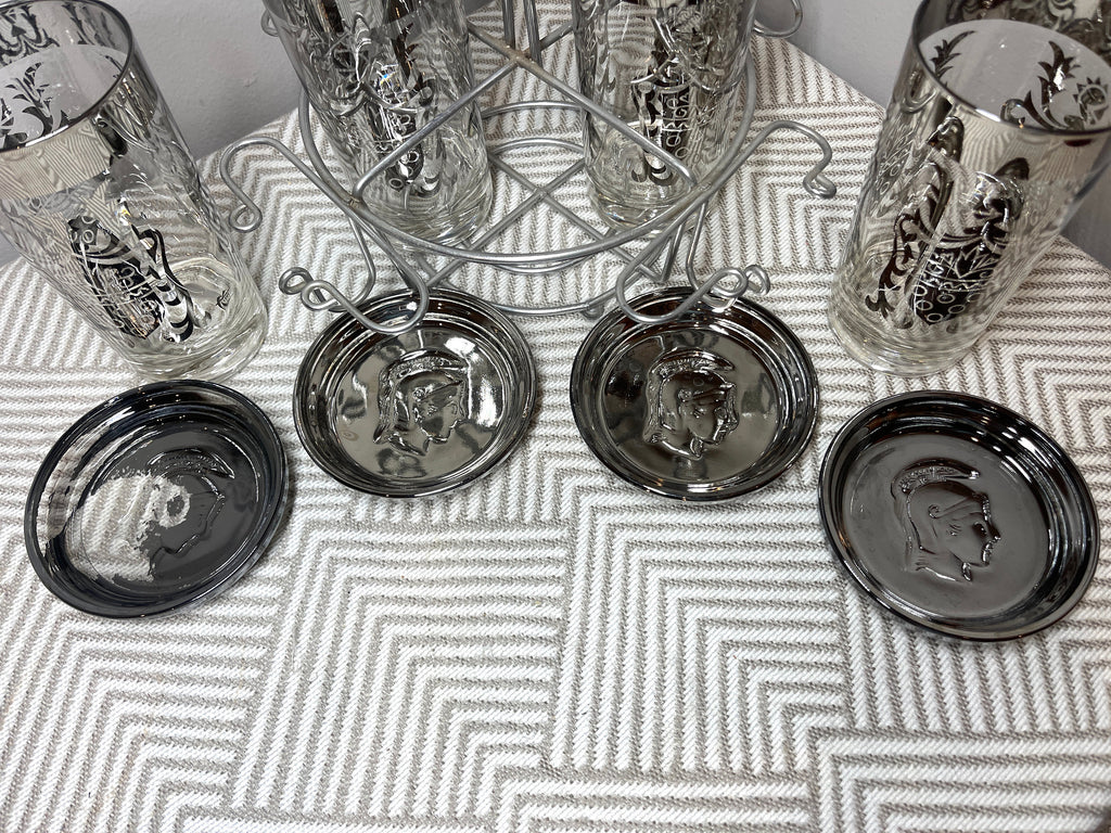 Vintage 1960s Kimiko Guardian Gladiator Barware Set, 9 Pieces — photo 8
