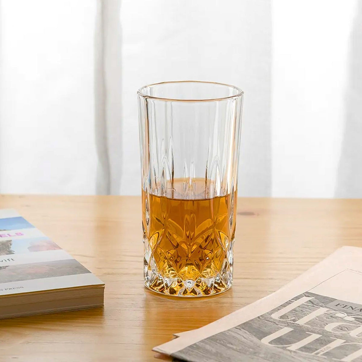 Teardrop Cut-Design Highball Glasses, Set of 2 | 12 oz — photo 1