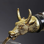 Gold Bull Head Liquor & Wine Bottle Pourer — photo 1