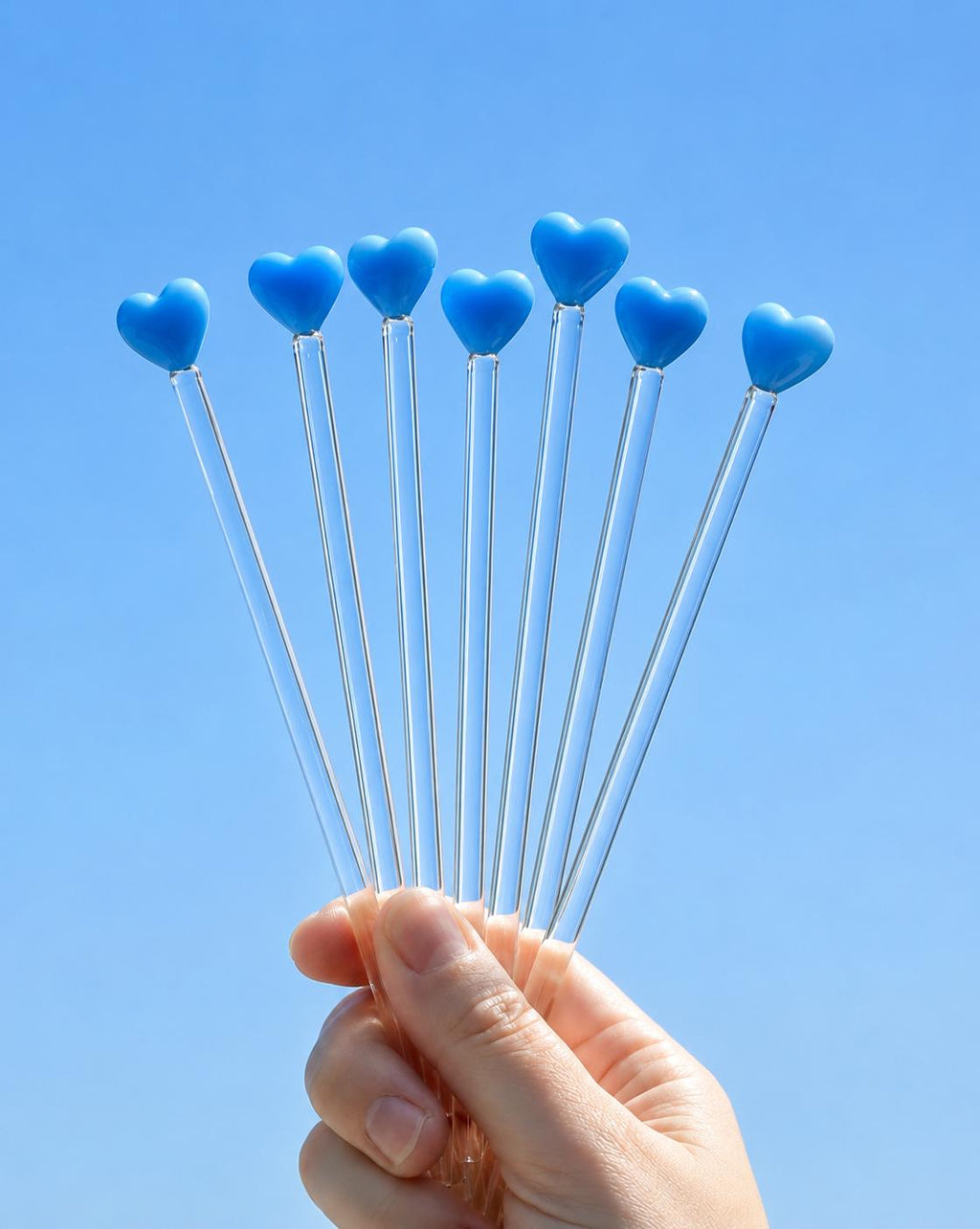 Colorful Heart Glass Drink Stirrers — photo 2