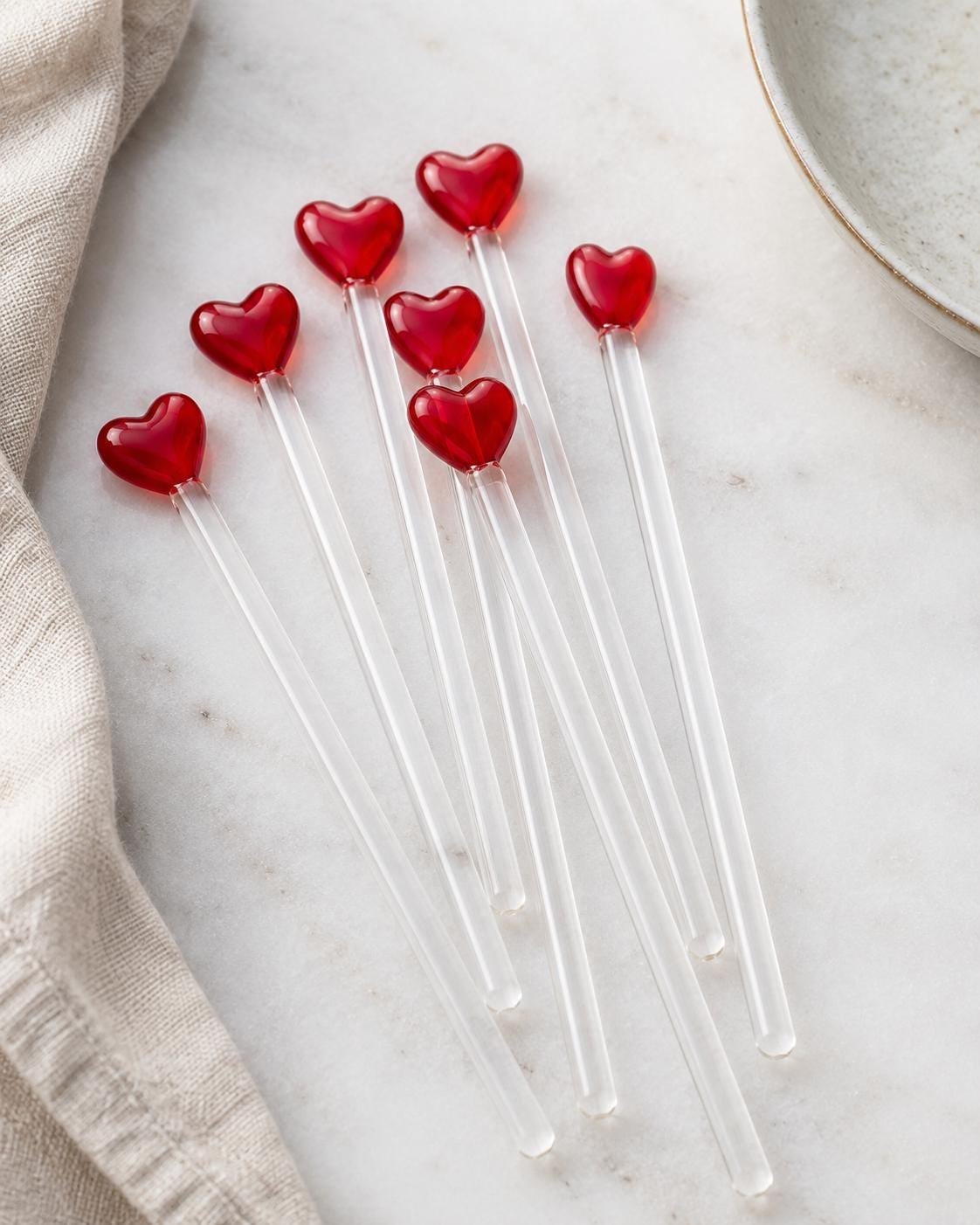 Colorful Heart Glass Drink Stirrers — photo 3