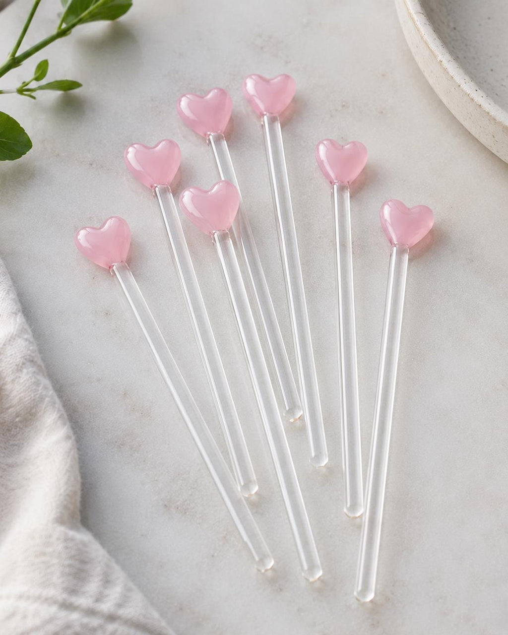 Colorful Heart Glass Drink Stirrers — photo 4