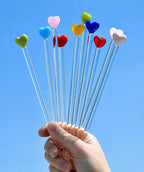 Colorful Heart Glass Drink Stirrers — photo 5