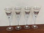 Vintage Silver & Frosted Pinstripe Wine and Champagne Glasses, Set of 4 — photo 2