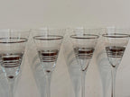 Vintage Silver & Frosted Pinstripe Wine and Champagne Glasses, Set of 4 — photo 3