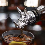 Silver Rhino Head Liquor and Wine Bottle Pourer — photo 3