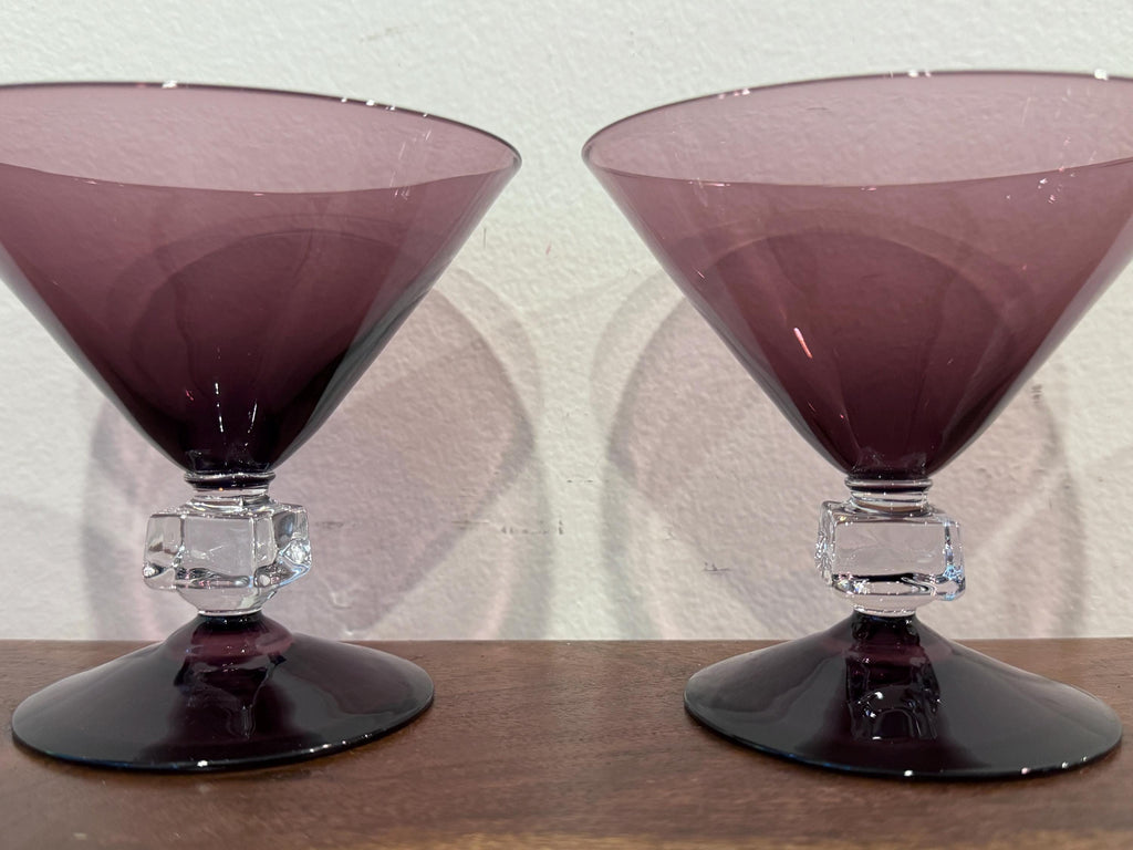 Vintage Bryce Wilmington Amethyst Champagne Coupes, Set of 4 — photo 2