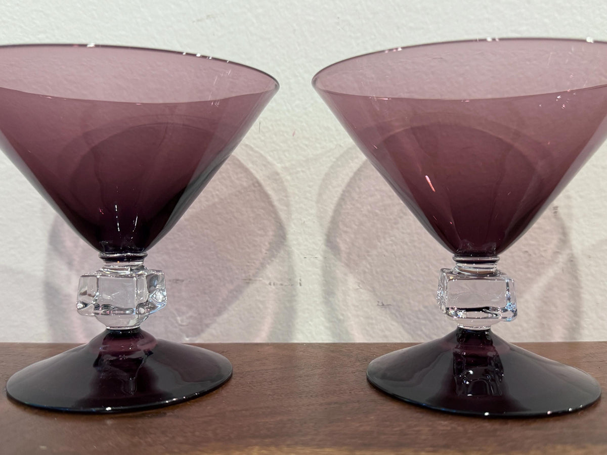 Vintage Bryce Wilmington Amethyst Champagne Coupes, Set of 4 — photo 2