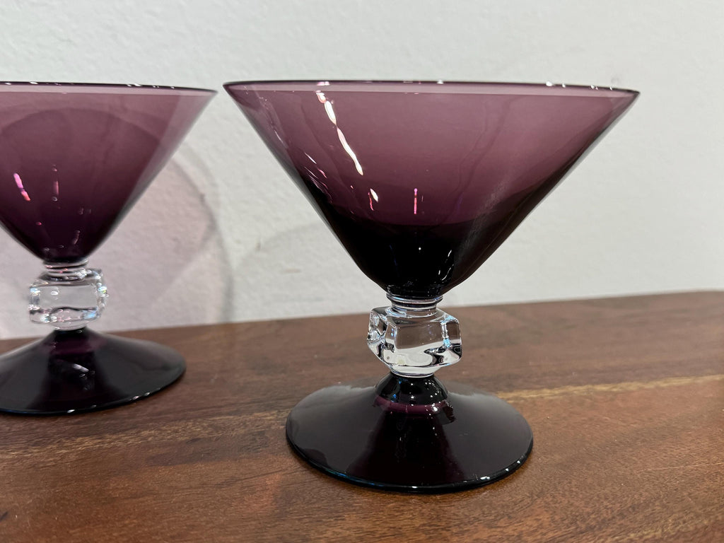 Vintage Bryce Wilmington Amethyst Champagne Coupes, Set of 4 — photo 4