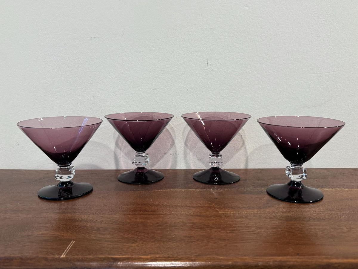 Vintage Bryce Wilmington Amethyst Champagne Coupes, Set of 4 — photo 5