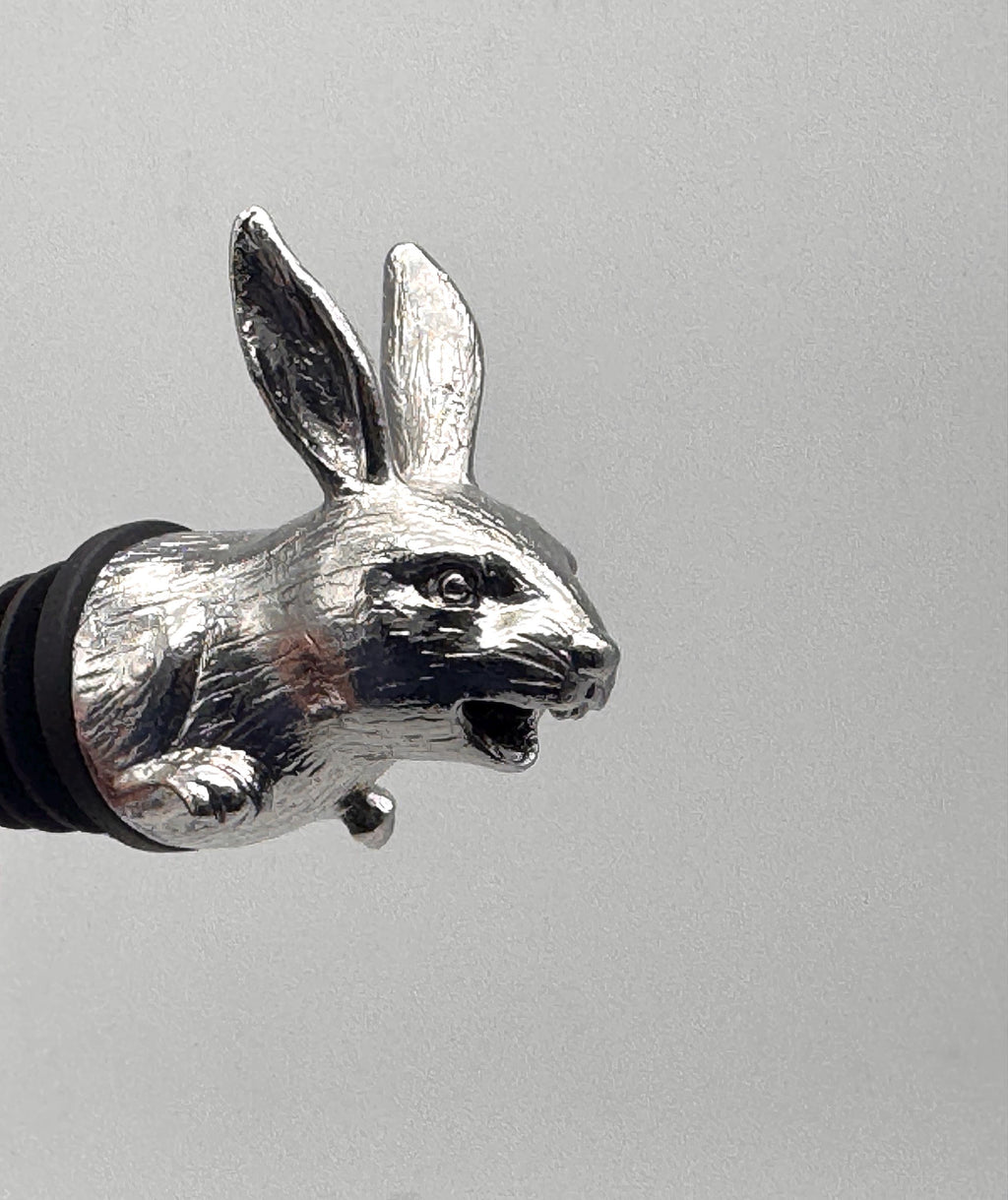 Silver Rabbit Head Liquor and Wine Bottle Pourer — photo 4