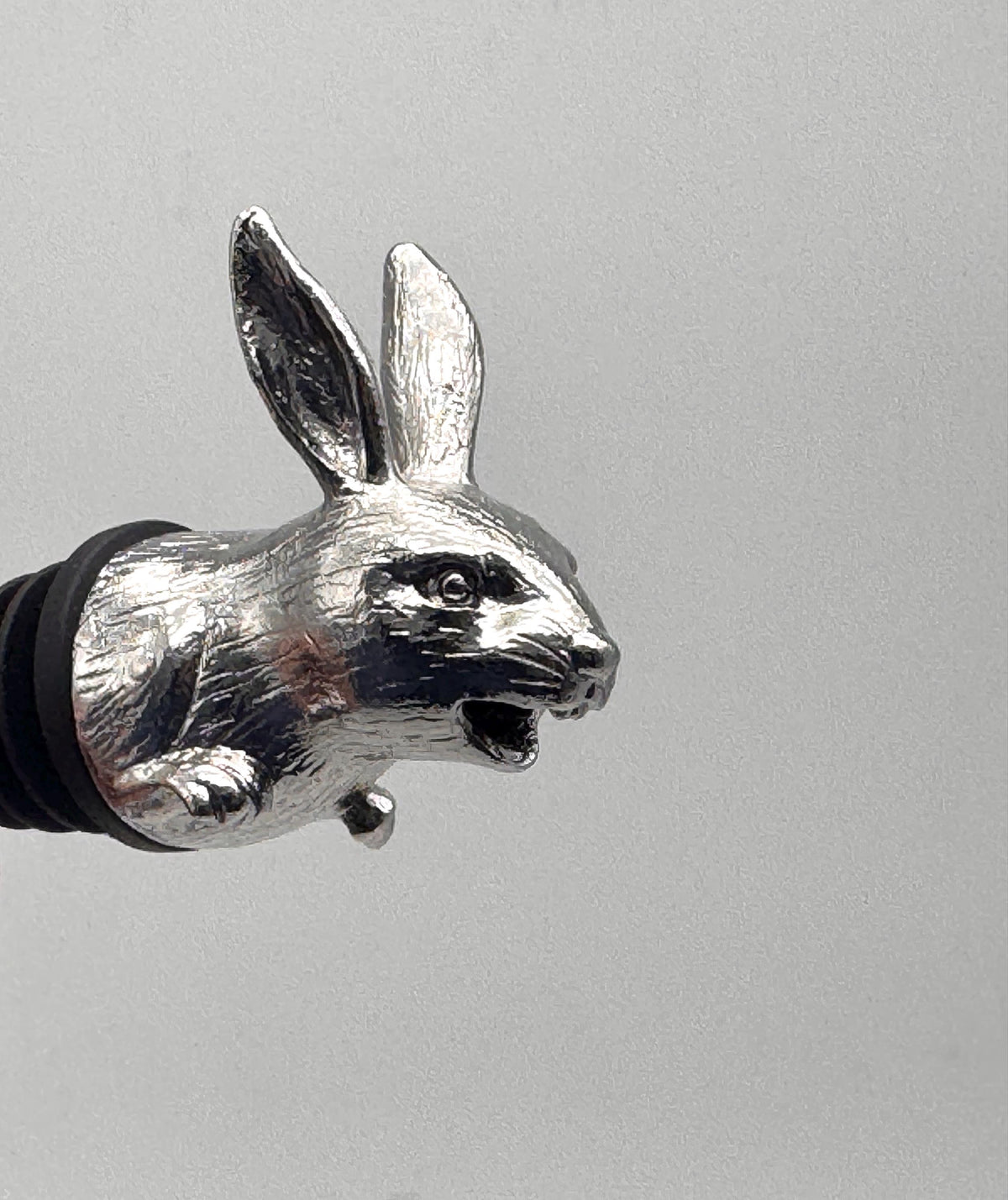 Silver Rabbit Head Liquor and Wine Bottle Pourer — photo 4
