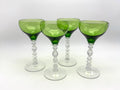 Vintage Green Optic Wine Goblets, Set of 4 — photo 1