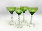 Vintage Green Optic Wine Goblets, Set of 4 — photo 1