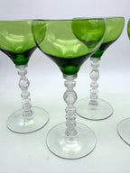 Vintage Green Optic Wine Goblets, Set of 4 — photo 2