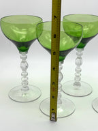 Vintage Green Optic Wine Goblets, Set of 4 — photo 5