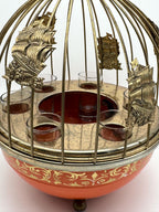 Vintage 1960s Musical Birdcage Bar Set with 6 Shot Glasses — photo 3