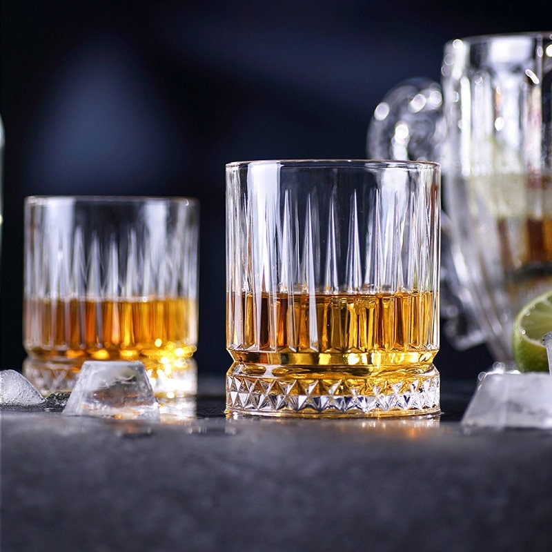 Faceted vertical-line rocks glasses, photo 1