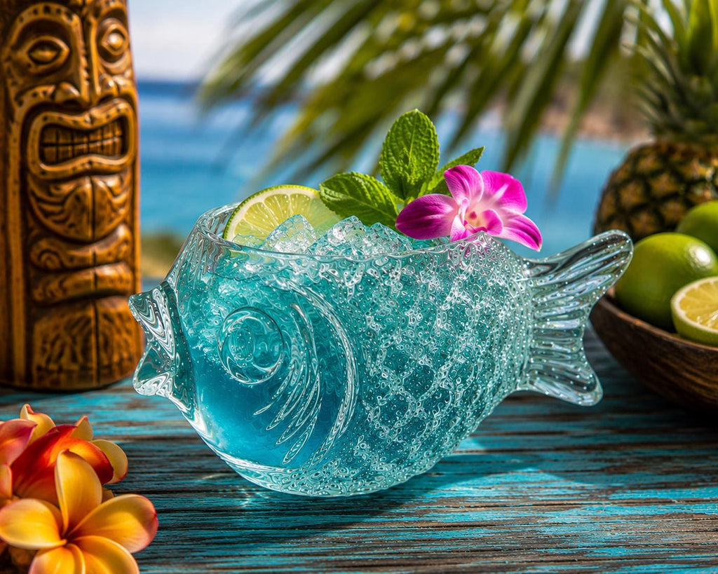Detailed fish tiki glass