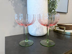 Green and pink floral champagne coupe glasses - image 2