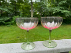 Green and pink floral champagne coupe glasses - image 4