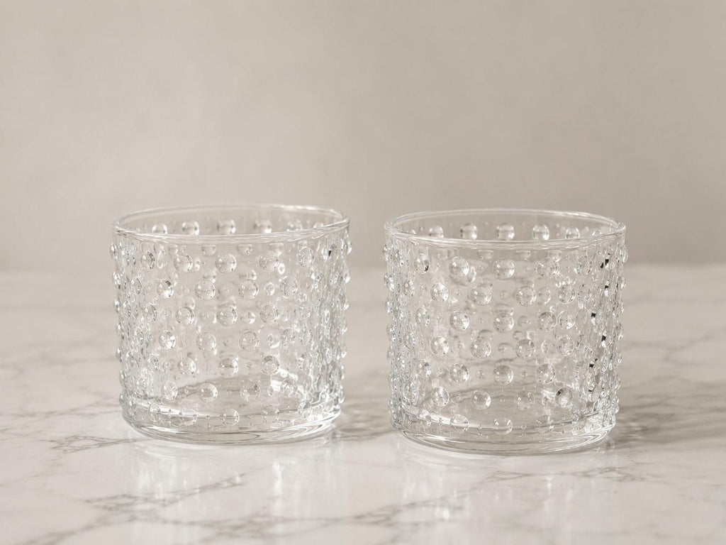 Hobnail rocks glasses, set of 2
