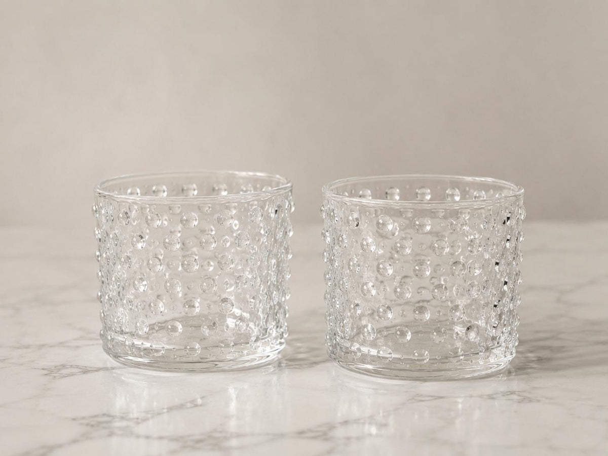 Hobnail rocks glasses, set of 2
