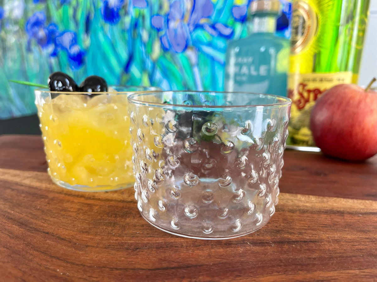 Hobnail rocks glasses side view