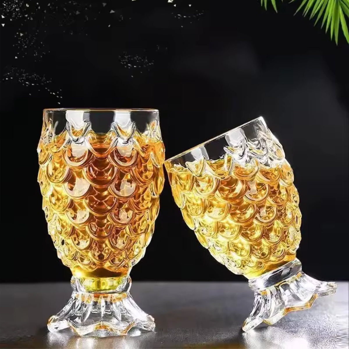 Mermaid tail cocktail glass side view