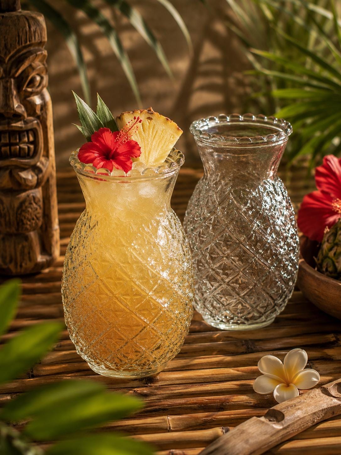 Pineapple tiki glasses, set of 2