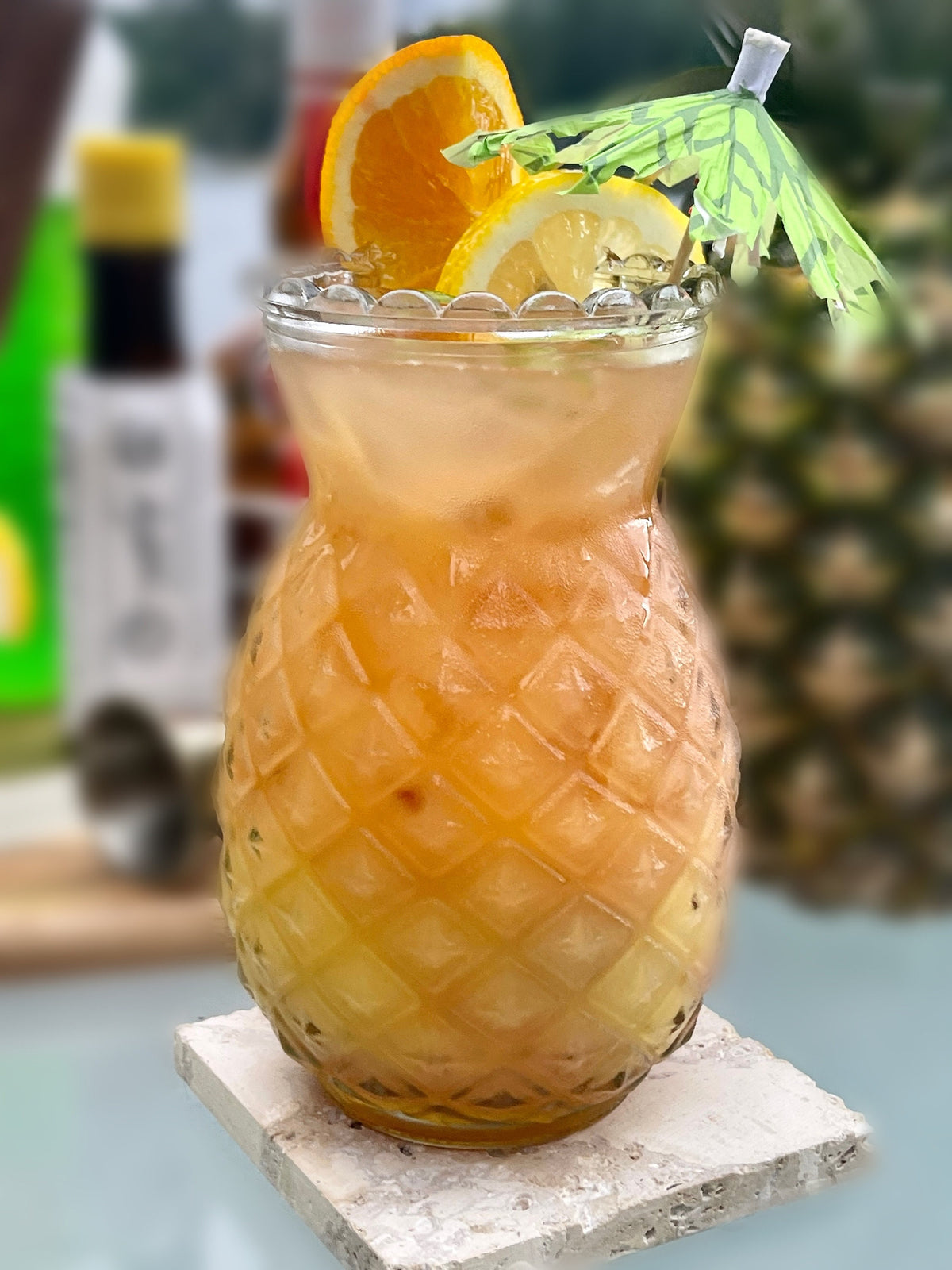 Pineapple tiki glass