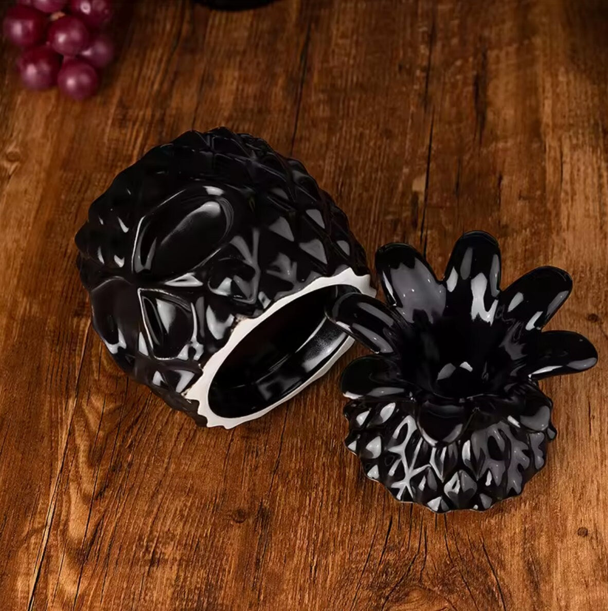 Black skeleton pineapple tiki glass - image 5